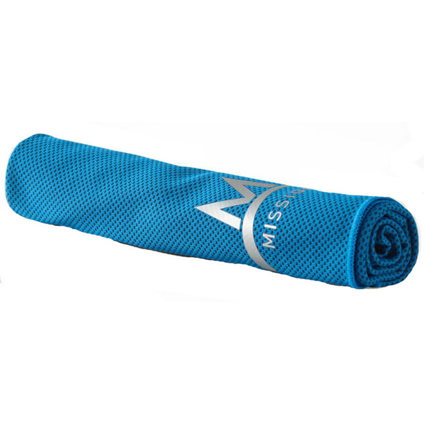 MISSION ATHLETECARE ENDURACOOL INSTANT COOLING TOWEL-35'X14' BLUE+40' X 6' GREY